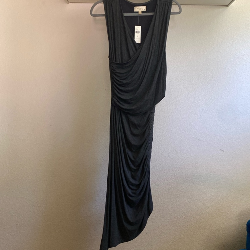 Anthropologie grey side twist dress